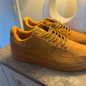 Nike Air Force 1 Low Top Sneakers in Golden Brown